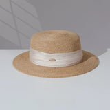 Load image into Gallery viewer, Spring and Summer Fairy Flat Straw Hat 2026 New Women's Summer French Sun Hat Japanese Flat Top Hat