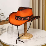 Load image into Gallery viewer, Western Cowboy Hat Women's Tibet Travel Photo Beach Sun Hat New Men's Women's Panama Straw Hat Men's Hat