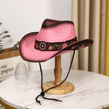 Load image into Gallery viewer, Western Cowboy Hat Women's Tibet Travel Photo Beach Sun Hat New Men's Women's Panama Straw Hat Men's Hat