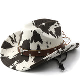 Load image into Gallery viewer, Suede-Like Western Cowboy Hat, Curved Brim, Unisex Outdoor Travel Hat, Ethnic Style Formal Hat