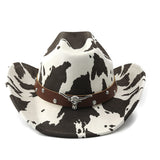 Load image into Gallery viewer, Suede-Like Western Cowboy Hat, Curved Brim, Unisex Outdoor Travel Hat, Ethnic Style Formal Hat