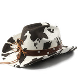 Load image into Gallery viewer, Suede-Like Western Cowboy Hat, Curved Brim, Unisex Outdoor Travel Hat, Ethnic Style Formal Hat