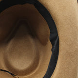Load image into Gallery viewer, Tibetan Western Denim Hat Big Rim Hat Topper Hat Black Belt Accessories Autumn and Winter Imitation Suede Hat with Windproof Rope