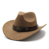 Load image into Gallery viewer, Army Green Western Cowboy Hat Tibetan Traveling Men's Tibetan Style Topper Hat Felt Hat Ethnic Style Traveling Women's Horse Riding Hat