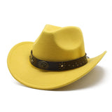Load image into Gallery viewer, Army Green Western Cowboy Hat Tibetan Traveling Men's Tibetan Style Topper Hat Felt Hat Ethnic Style Traveling Women's Horse Riding Hat
