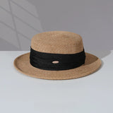 Load image into Gallery viewer, Spring and Summer Fairy Flat Straw Hat 2026 New Women's Summer French Sun Hat Japanese Flat Top Hat