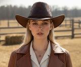 Load image into Gallery viewer, Vintage Distressed Brown Western Cowboy Hat, Retro Marbled Cowgirl Hat, Boho Rodeo Country Hat