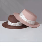 Load image into Gallery viewer, French polka dot flat top straw hat women's summer seaside vacation flat edge top hat sunshade straw sun protection hat foreign style