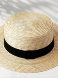 Load image into Gallery viewer, Flat-top Panama straw hat Quan Zhilong same high-quality hand-woven summer wheat straw straw straw hat