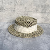 Load image into Gallery viewer, French vacation straw hat women's salty straw woven concave top top hat summer sun protection visor retro versatile casual beach hat