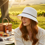 Load image into Gallery viewer, French Elegant Hats | Handmade Hollow Woven Crochet Wide Brim Bucket Sun Hat