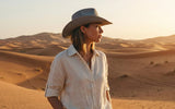 Load image into Gallery viewer, French Elegant Hats | Minimalist Solid Grey Western Cowboy Wide Brim Desert Sun Protection Hat