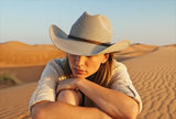 Load image into Gallery viewer, French Elegant Hats | Minimalist Solid Grey Western Cowboy Wide Brim Desert Sun Protection Hat
