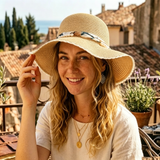 Load image into Gallery viewer, French Elegant Hats | Romantic White Lace Bow Wavy Ruffled Wide Brim Straw Sun Hat