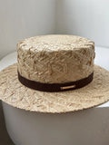 Load image into Gallery viewer, 2026 summer new French retro raffia flat top hat hand knitted crochet straw hat sun protection vacation fashion sun hat