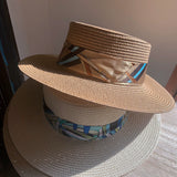 Load image into Gallery viewer, Light Coffee Flat Top Top Top Hat Female British Holiday Beach Hat Sunscreen Sun Hat Straw Hat Female Seaside Sun Hat Tide