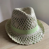 Load image into Gallery viewer, Yellow hat Women's straw hat Fashion trendy hat Small edge curling top hat Jazz hat Men's sunscreen sun hat