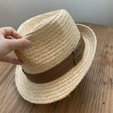 Load image into Gallery viewer, Lafite top hat British style fashion retro coffee color ribbon curled jazz hat female casual couple hat male summer