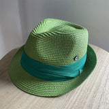Load image into Gallery viewer, Niche straw hat grass green jazz hat British sunshade travel holiday fashion top hat trendy hat small head circumference sun protection hat