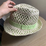 Load image into Gallery viewer, Yellow hat Women's straw hat Fashion trendy hat Small edge curling top hat Jazz hat Men's sunscreen sun hat