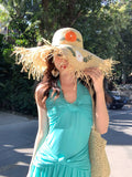 Load image into Gallery viewer, Flower Big Brim Straw Hat Women's Summer Beach Seaside Sun Hat Shade Sun Protection Hat