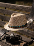 Load image into Gallery viewer, Spring and summer retro woven ethnic style jazz hat for men and women daily shading breathable versatile bell hat travel