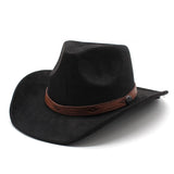 Load image into Gallery viewer, European and American retro autumn and winter new suede denim hat belt decoration classic fashion Panama jazz top hat
