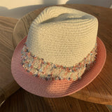 Load image into Gallery viewer, Japanese curled top hat women's summer British retro straw hat fashion beige short-brimmed sun hat sun protection hat women
