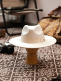Load image into Gallery viewer, Autumn and winter men's suede top hat, big-brimmed felt hat, retro simple jazz hat, versatile gentleman's wide-brimmed hat