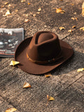 Load image into Gallery viewer, Autumn and winter new retro western cowboy hat men's and women's big eaves hat felt hat riding hat dance performance belt accessories