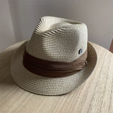 Load image into Gallery viewer, Niche straw hat grass green jazz hat British sunshade travel holiday fashion top hat trendy hat small head circumference sun protection hat
