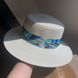 Load image into Gallery viewer, Light Coffee Flat Top Top Top Hat Female British Holiday Beach Hat Sunscreen Sun Hat Straw Hat Female Seaside Sun Hat Tide