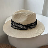 Load image into Gallery viewer, Hat female summer travel beach hat seaside sunshade sun protection wide brim straw hat wide edge British small fragrant wind top hat tide