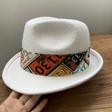 Load image into Gallery viewer, Autumn and winter British retro wool top hat men's and women's printed jazz hat casual French crimped gentleman's hat felt hat tide