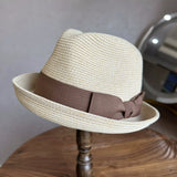 Load image into Gallery viewer, 2025 summer new French retro top hat men's concave shape curled top hat sunshade sunscreen beach hat travel trend