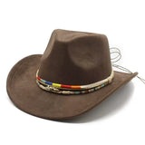 Load image into Gallery viewer, Minority style suede upturned brim retro top hat men and women couple outdoor travel hat jazz hat