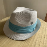 Load image into Gallery viewer, Niche straw hat grass green jazz hat British sunshade travel holiday fashion top hat trendy hat small head circumference sun protection hat