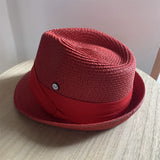Load image into Gallery viewer, Niche straw hat grass green jazz hat British sunshade travel holiday fashion top hat trendy hat small head circumference sun protection hat
