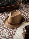 Load image into Gallery viewer, Panama British Jazz Hat Spring Summer Straw Hat Fashion Top Hat Men's and Women's Anti-sun Shade Retro Top Hat