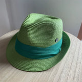 Load image into Gallery viewer, Niche straw hat grass green jazz hat British sunshade travel holiday fashion top hat trendy hat small head circumference sun protection hat