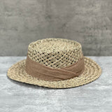 Load image into Gallery viewer, French vacation straw hat women's salty straw woven concave top top hat summer sun protection visor retro versatile casual beach hat
