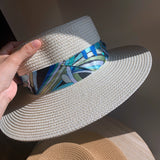 Load image into Gallery viewer, Light Coffee Flat Top Top Top Hat Female British Holiday Beach Hat Sunscreen Sun Hat Straw Hat Female Seaside Sun Hat Tide