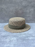 Load image into Gallery viewer, 2025 summer new fashion retro salty grass woven flat top wide brim top hat men's and women's sunshade holiday beach straw hat