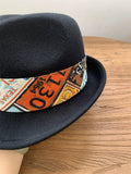 Load image into Gallery viewer, Autumn and winter British retro wool top hat men's and women's printed jazz hat casual French crimped gentleman's hat felt hat tide