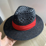 Load image into Gallery viewer, White straw hat women's summer hand-woven Panama jazz straw hat sunshade sunscreen seaside vacation top hat