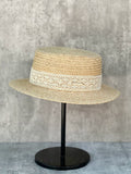 Load image into Gallery viewer, Summer Sweet Lace Decorative Lafite Straw Flat Top Straw Hat Women's Seaside Beach French Elegant British Top Hat