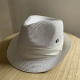 Load image into Gallery viewer, Niche straw hat grass green jazz hat British sunshade travel holiday fashion top hat trendy hat small head circumference sun protection hat