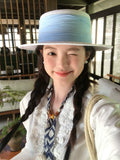 Load image into Gallery viewer, "Upgraded version" French flat-top sunscreen straw hat women's seaside vacation sunshade top hat elegant Hepburn summer