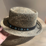 Load image into Gallery viewer, Salt grass ethnic wind curling hat, sun hat, sun protection, foreign style, fashionable summer small hat, breathable, unisex travel