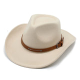 Load image into Gallery viewer, Autumn and winter new retro western cowboy hat men's and women's big eaves hat felt hat riding hat dance performance belt accessories